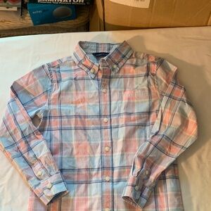 Janie and Jack Pink and Blue Plaid Button Down Shirt